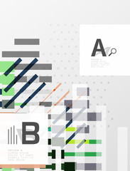 Colorful lines, rectangles and stripes with option infographics