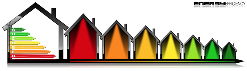 Energy Efficiency - Symbol in the Shape of Houses