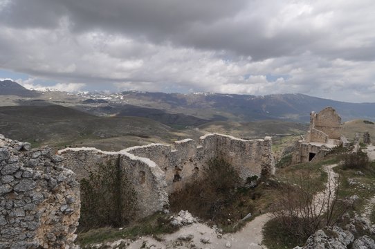 Rocca Calascio, a mountaintop fortress in Abruzzo, Italy