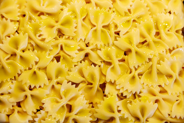 Italienische Nudeln Farfalle Aufsicht Muster
