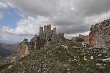Rocca Calascio, a mountaintop fortress in Abruzzo, Italy
