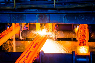 interior view of a steel factory,steel industry in city of China.