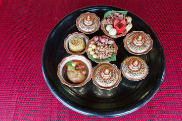 Thai traditional food: artificial food bowl,background/texture