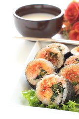 korean food, Gimbap and Makgeolli