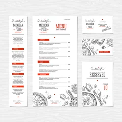 Fotobehang Restaurant menu template. Cafe identity. © Maria