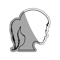 Woman head silhouette icon vector illustration graphic design
