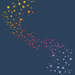 Structure molecule and communication. Dna, atom, neurons. Scientific concept for your design. Connected lines with dots. Medical, technology, chemistry, science background. Vector illustration.