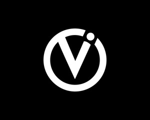 V abstract circle logo