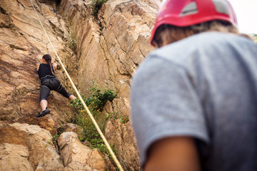 Young Climbers Rock Climbing