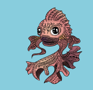 Vector illustratie van een fantasie Chinese Koi karper