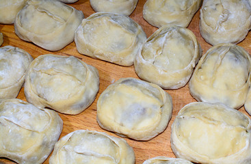 Homemade raw manti
