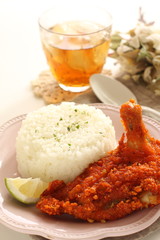 fried chicken and rice