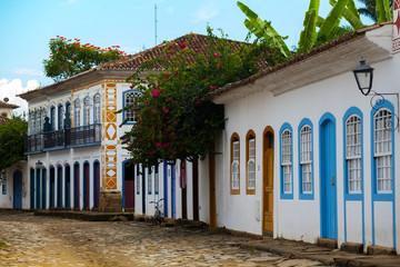 streets of the historical town Paraty Brazil