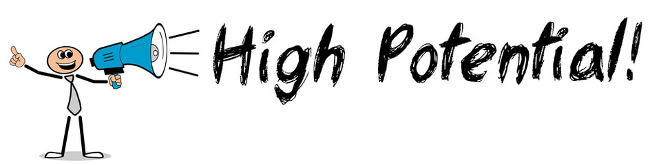 Obraz premium High Potential! / Mann mit Megafon