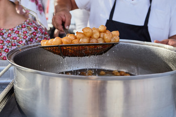Loukoumades is a traditional Greek, Cypriot pastry consisting of a deep-fried dough ball