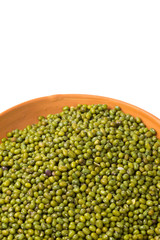 Mung beans isolated on white background