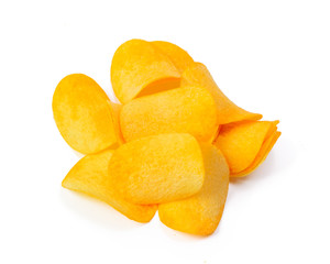 potato chips isolated on white background
