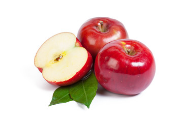 red apple isolated on the white background
