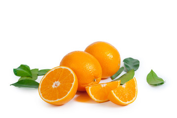 fresh orange isolated on white background