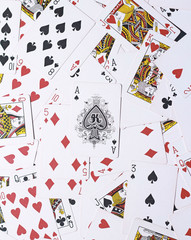 Playing Cards Background - Spades Ace on top
