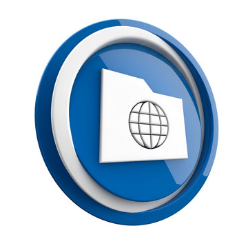 recommend clip art: ikona plastikowa 3D niebieskie koło i pierścień