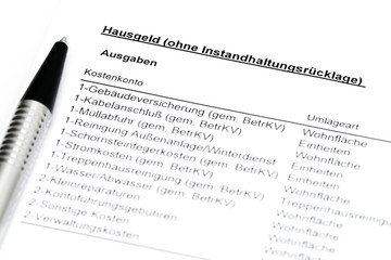 Obraz premium Hausgeldabrechnung