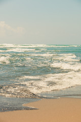 sandy beach in pastel colors