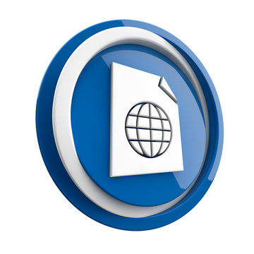 recommend clip art: ikona plastikowa 3D niebieskie koło i pierścień