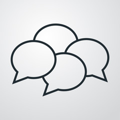 Icono plano conversacion en fondo degradado