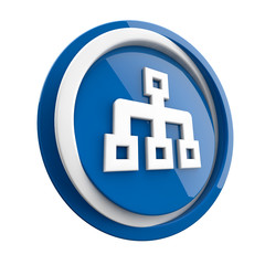 ikona plastikowa 3D niebieskie koło i pierścień