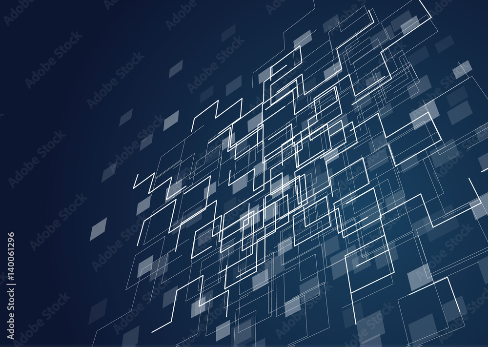 Wall mural abstract geometric technology vector design element.