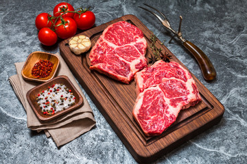 Raw fresh marbled meat Steak