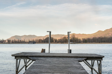 Pier on mountain lake