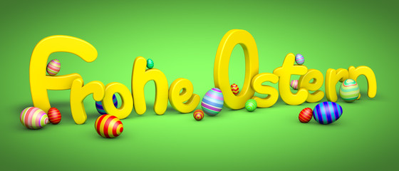 Frohe Ostern / 3d / Ostereier