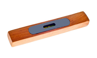 Old brown wooden spirit level