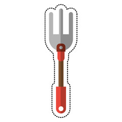 cartoon garden fork handle image vector illustration eps 10