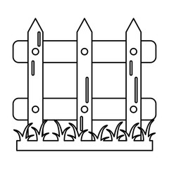 wooden fence garden thin line vector illustration eps 10