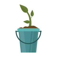 bucket plant garden image vector illustration eps 10