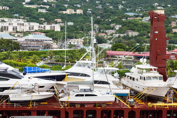 Yachts on Transporter Ship