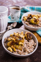 Rice porridge with banana
