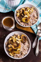 Rice porridge with banana