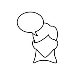 Woman faceless profile icon vector illustration graphic design