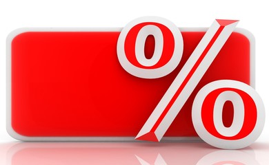 concept percent..3d Render Illustration.