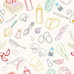 Seamless pattern with Eiffel tower