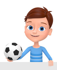 The guy with the ball. 3d render illustrations.