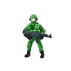 Plasticine soldiers isolated on a white background
