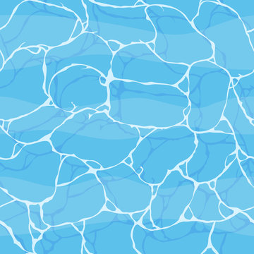 Water surface background. Reflections on the water. Texture of surface water top view. Seamless pattern.