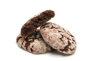 Chocolate cookies isolated