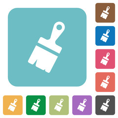 Paste with brush tool rounded square flat icons