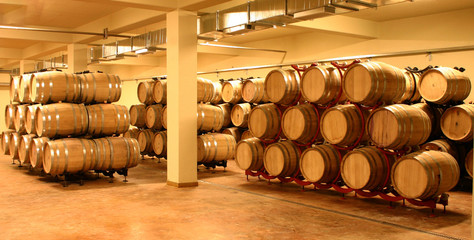 wine cellar with wine barrels © artfoto53